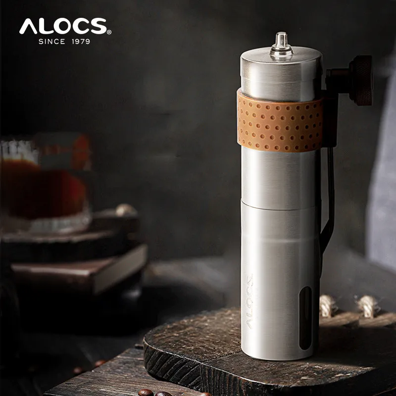 Household Hand Bean Grinder ALOCS Stainless Steel Manual Coffee Bean Grinder Small Household Portable Hand Espresso Machine