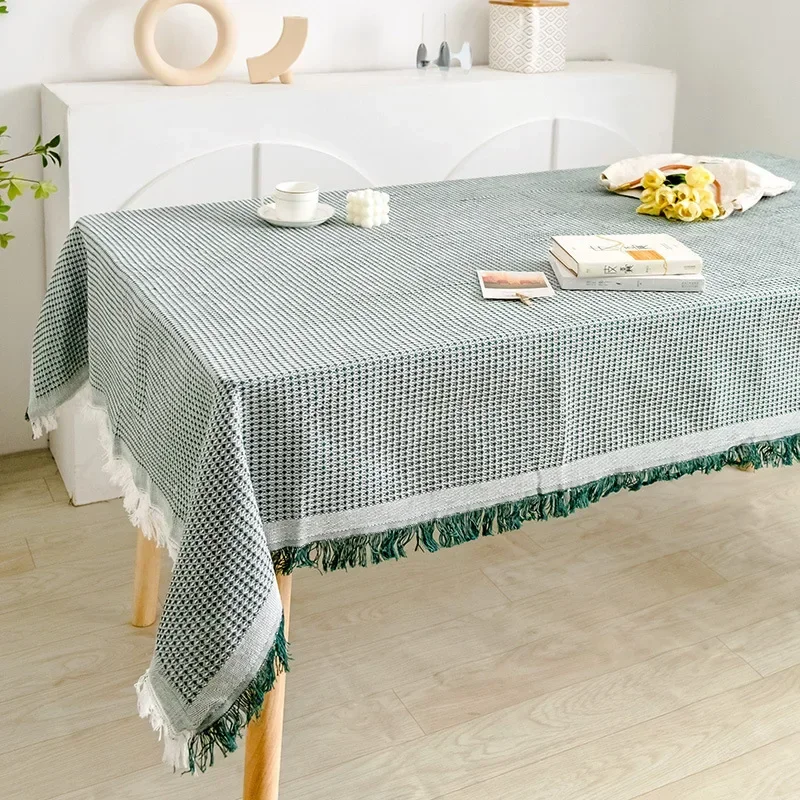 

Rectangular Tassel Tablecloth Coffee Table Cover Towel