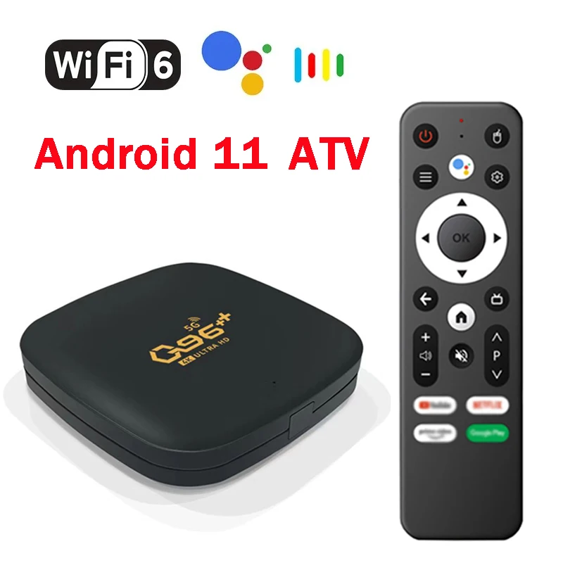 

Q96 plusplus ATV Android 11 TV Box Quad Core Cortex A53 Support 4K HD BT5.0 4G 5G Wifi6 Voice Media Player Set top box