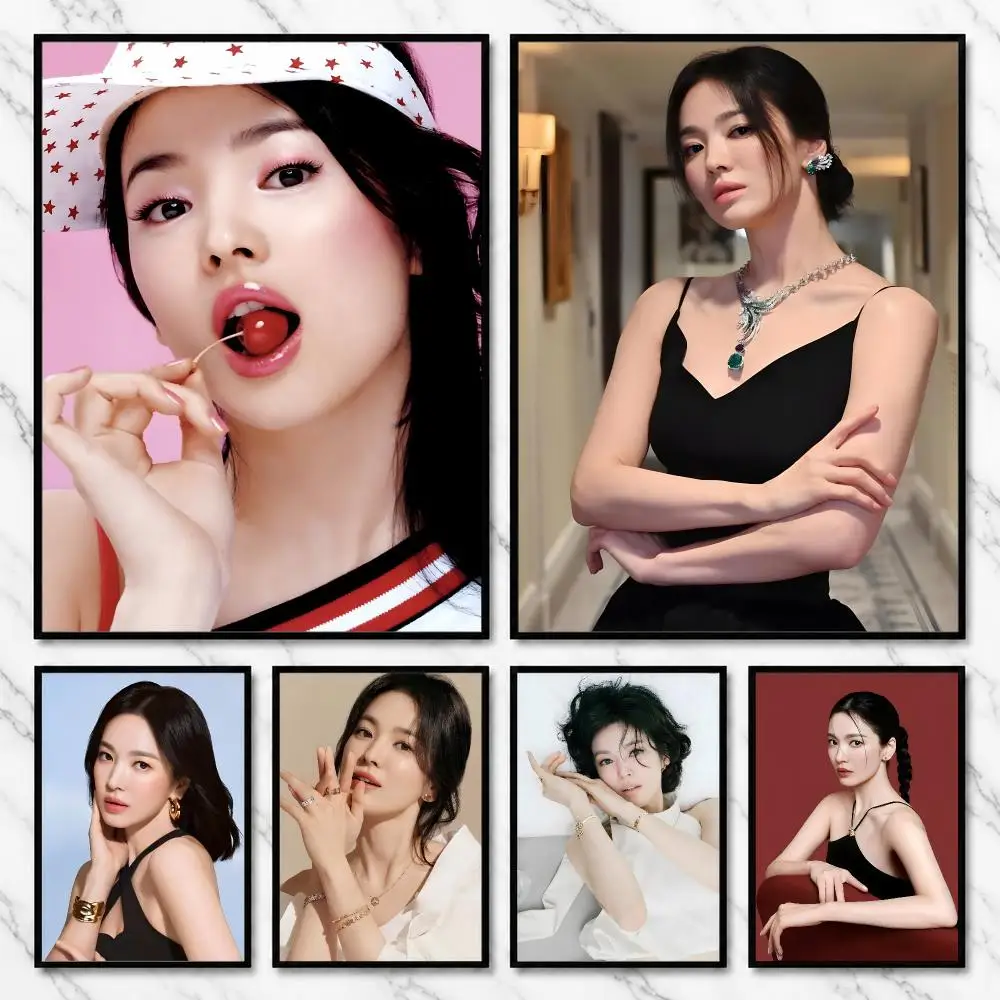 Song Hye-kyo Korean Actress K-Drama Chic Portraits Poster Self-Adhesive Unframed Fashion Wall Prints for Office & Home Decor