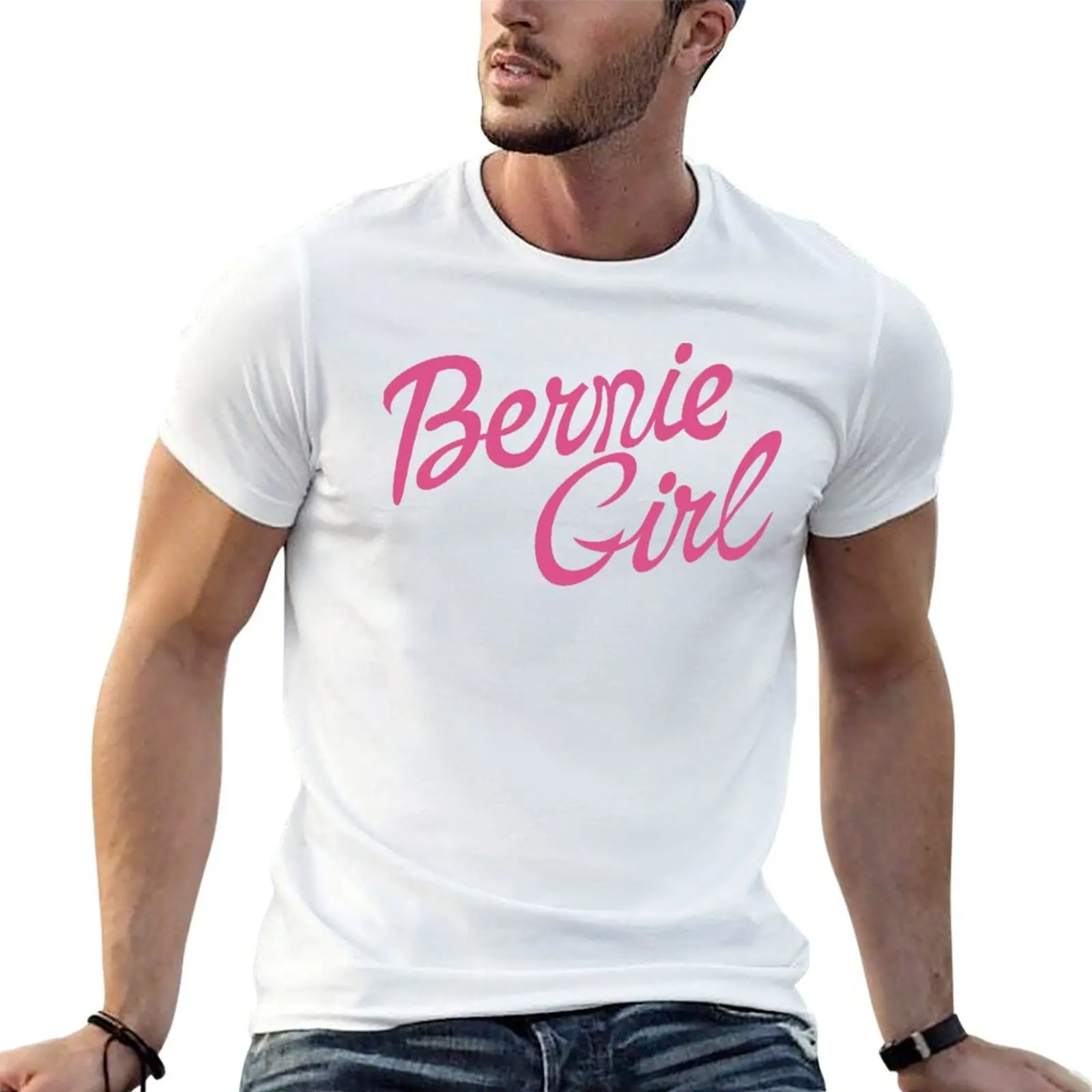 Bernie Girl pink T-Shirt Trendy Pattern T-Shirt for Men