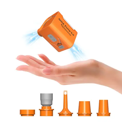 Aerogogo GIGA PUMP 5.0 - 초경량 야외 캠핑을 위한 팽창, 수축 및 조명 기능을 갖춘 휴대용 5kPa 공기 펌프