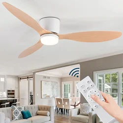 Ventilateur de plafond LED moderne avec lumière, ventilateur électrique, télécommande, sol bas nordique, éclairage, moteur à courant continu, 6 vitesses, 42 pouces, 52 pouces