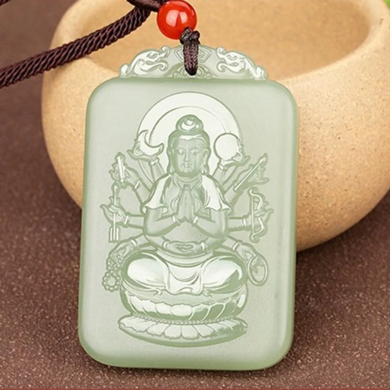 

Natural Blue and White Jade Pendant, Classic Fashion Ethnic Style Pendant Jewelry