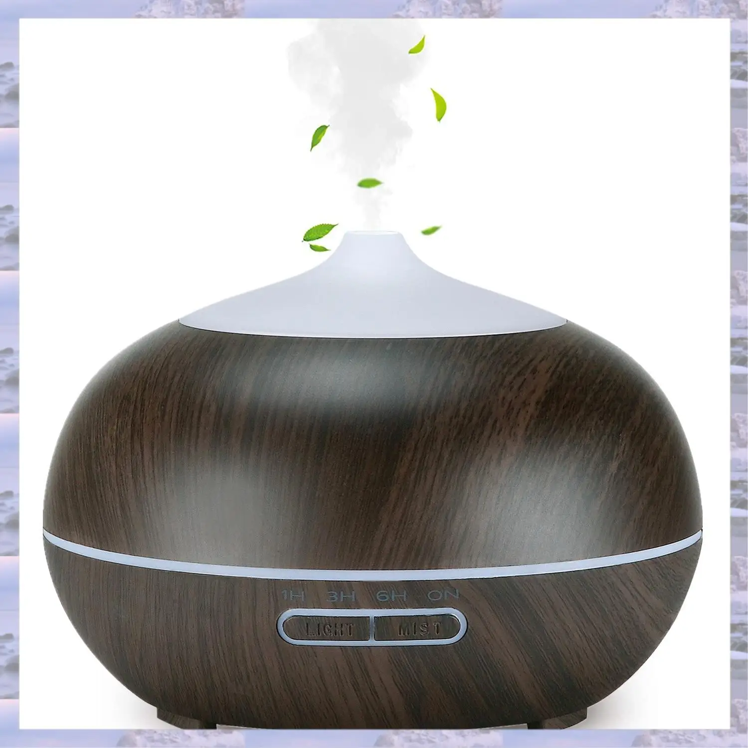 2025-400ML Essential Oil Diffusers Ultrasonic Auto-Off,7 Color Lights UK Plug