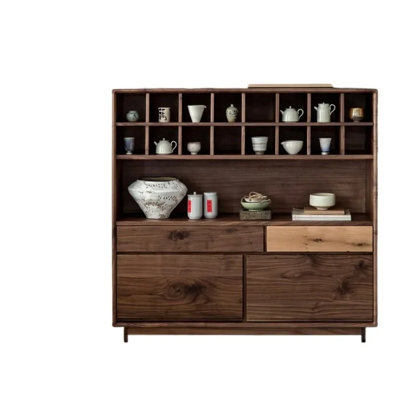 

Wabi-sabi tea cup holder, Bogu display stand, side cabinet, solid wood storage, side cabinet, new Chinese furniture