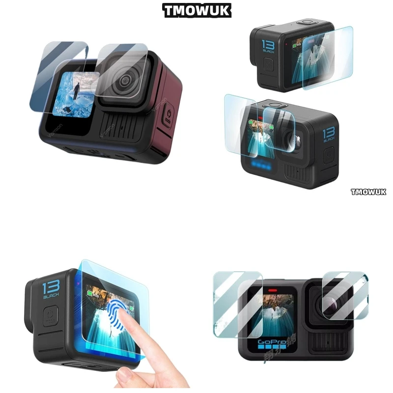 

For GoPro Hero 13 – 9H HD Scratch Resistant Glass Screen Protector With Lens Guard – Full Front Back Cover – Shockproof & Case F