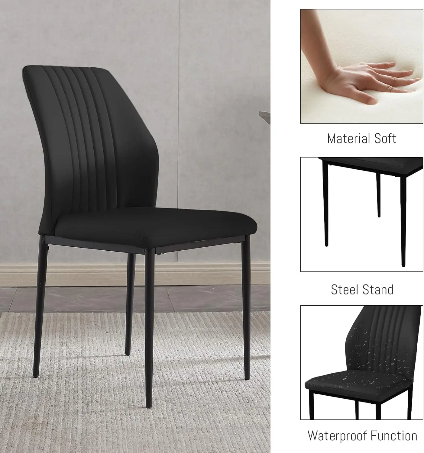 Set Rectangular Wood Dining Table with 4 Upholstered Leather Chairs This Stylish Cutlery Set Is Perfect For Use At The Table