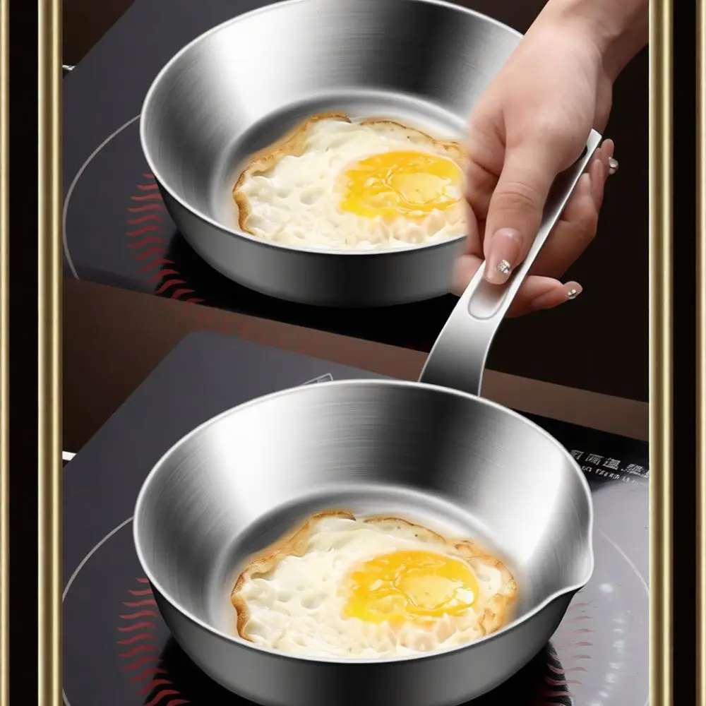 316 Stainless Steel Mini Frying Pan Nonstick Egg Omelet Cookware Kitchen Cooking Pot Essential Tool Universal Stove Usage