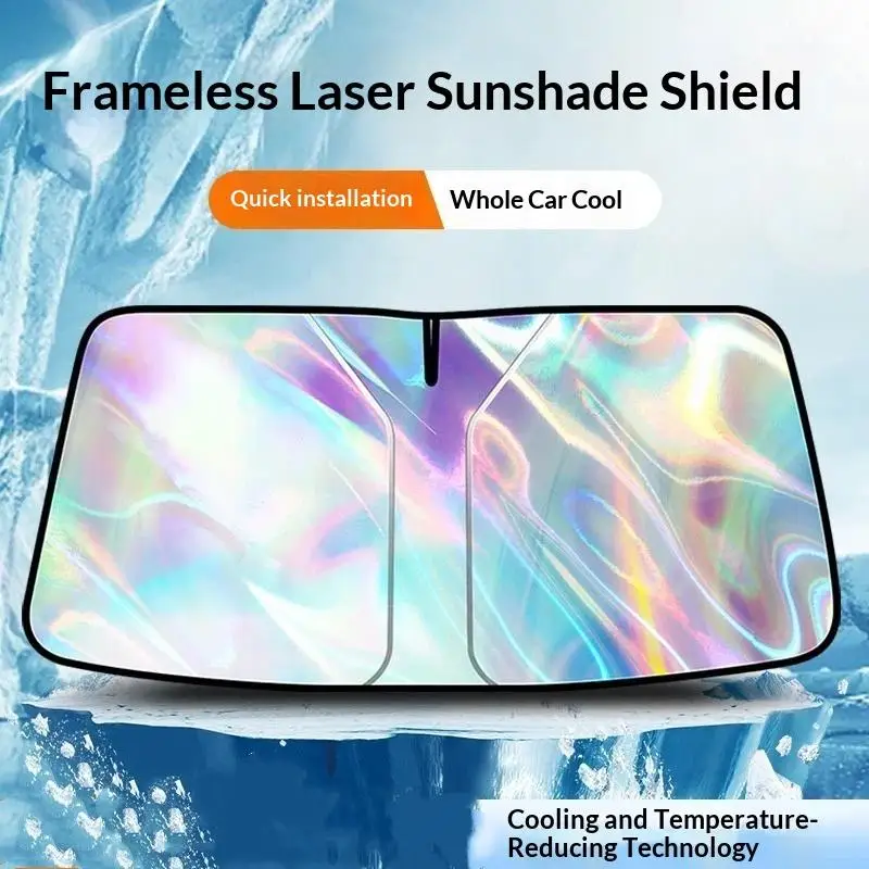 Car Front Windshield Sunshade Cover Thicken UV Blocking Foldable Sun Shade 1Pcs Waterproof for Summer Outdoor Parking Use