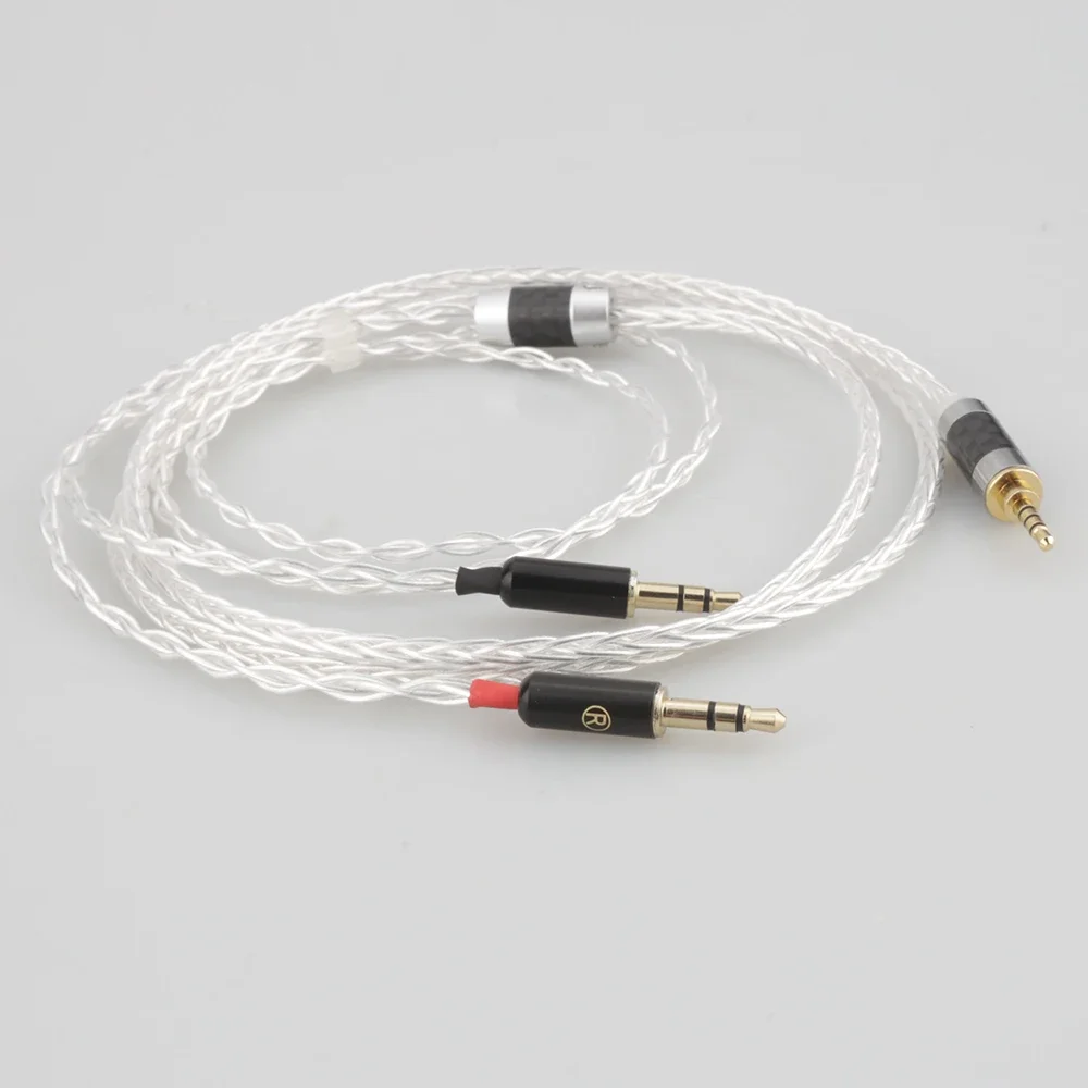 كابل ترقية Audiocrast 2.5 ملم مطلي بالفضة المتوازن لسماعات الرأس HE400i HE1000 HE6 HE500 he560 EDX V2