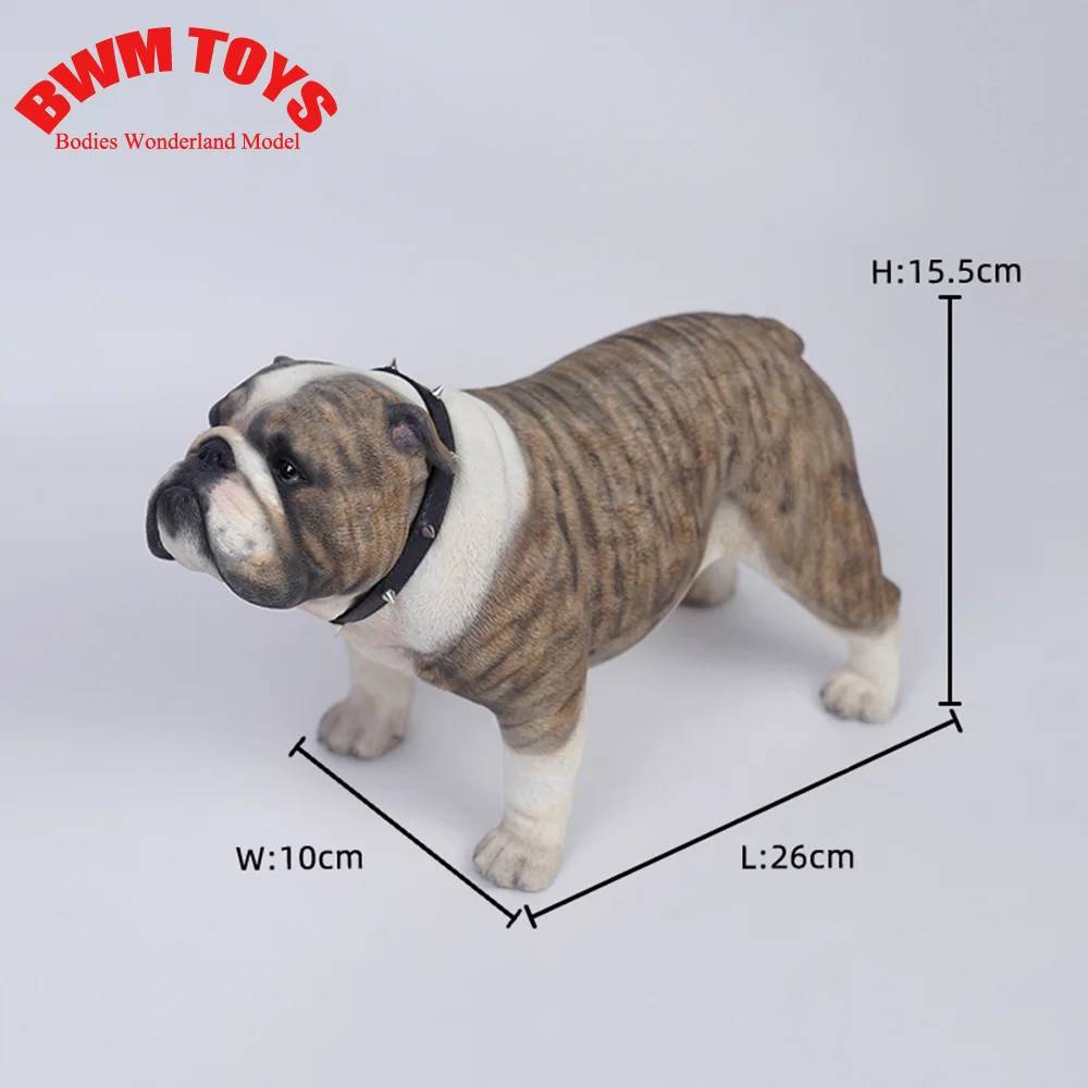 

26*10*15.5cm 1/3 Scale Big Size Simulation British Bulldog Pet Dog Animal Figure Model Scene Accessories for Action Figure