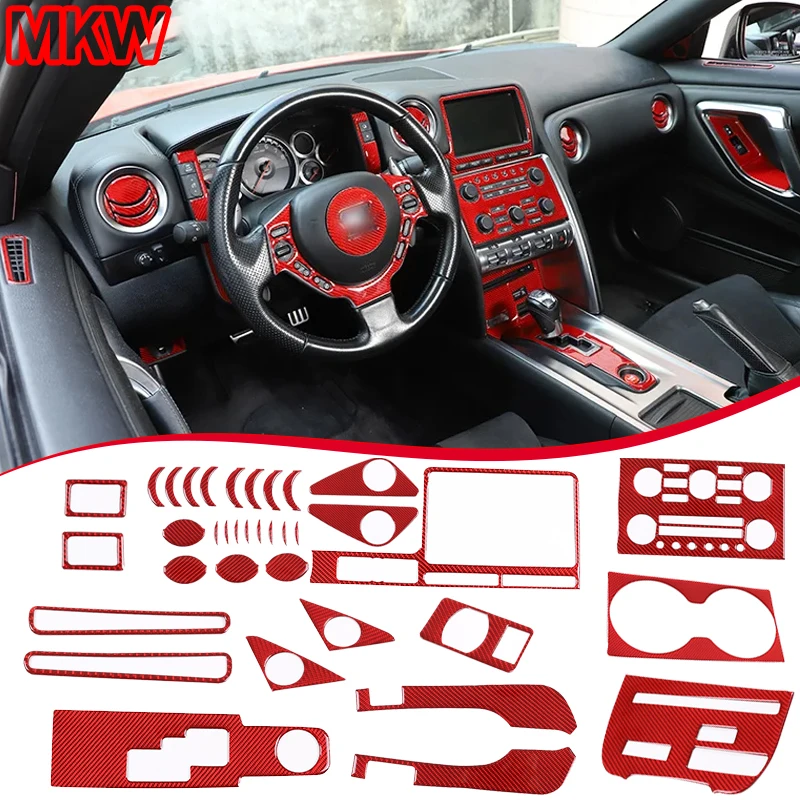 

For Nissan GTR R35 2008-2016 Soft Carbon Fiber Car Gear Center Console Panel Sticker Car Interior Decoration Accessories