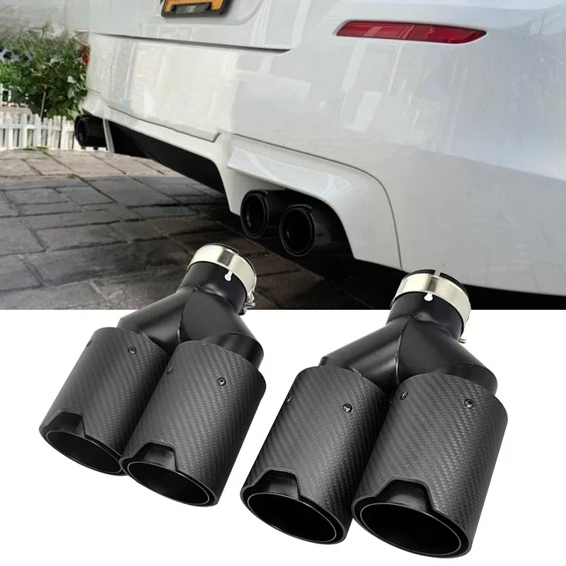 genuine sumsoo M performance exhaust tips dual carbon fiber Y type of modifly car muffler pipe matte black tailtip for BMW Serie