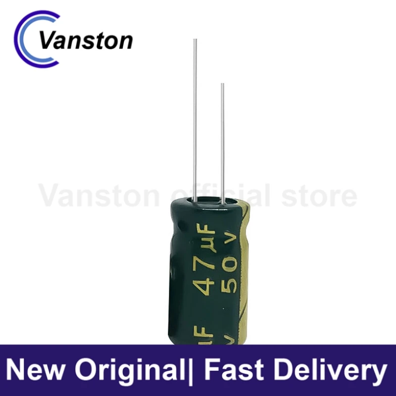 20pcs 50V47UF Green Gold Aluminum Electrolytic Capacitor 6*12mm High Frequency Low Resistance Switching Power Supply Unit