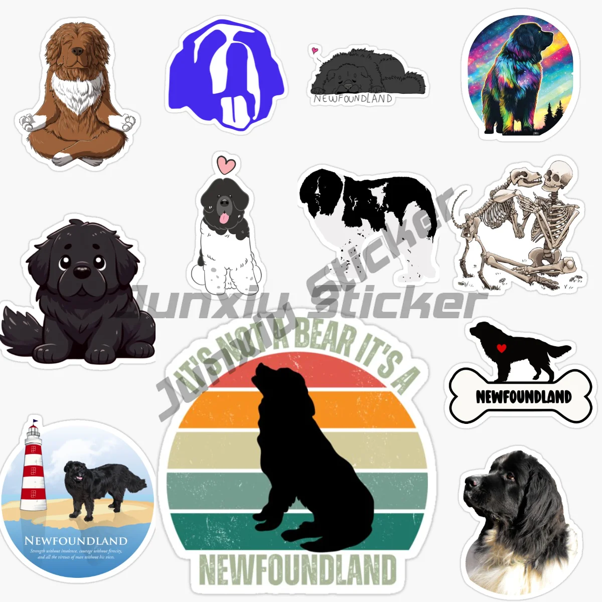 

Newfoundland Dog Jet Ski Racing Scooter Car Stickers Waterproof Personality Decal Car Laptop Surfboard Decor Boat Accessories