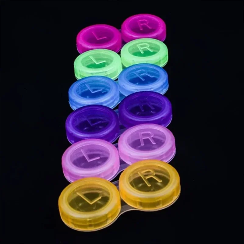 100pcs Colorful Clear Contact Lens Case Box Holder Container Soak Storage Kit For Travel Random color view 2