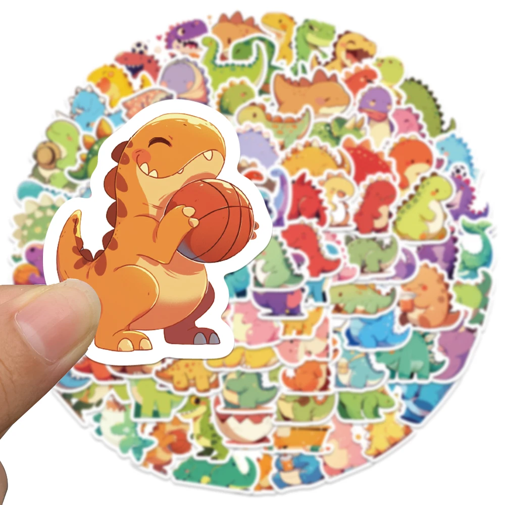 100pcs Cute Dinosaur Stickers Cartoon Graffiti Aesthetic Decals For Phone Laptop Skateboard Suitcase Guitar Waterproof Stickers