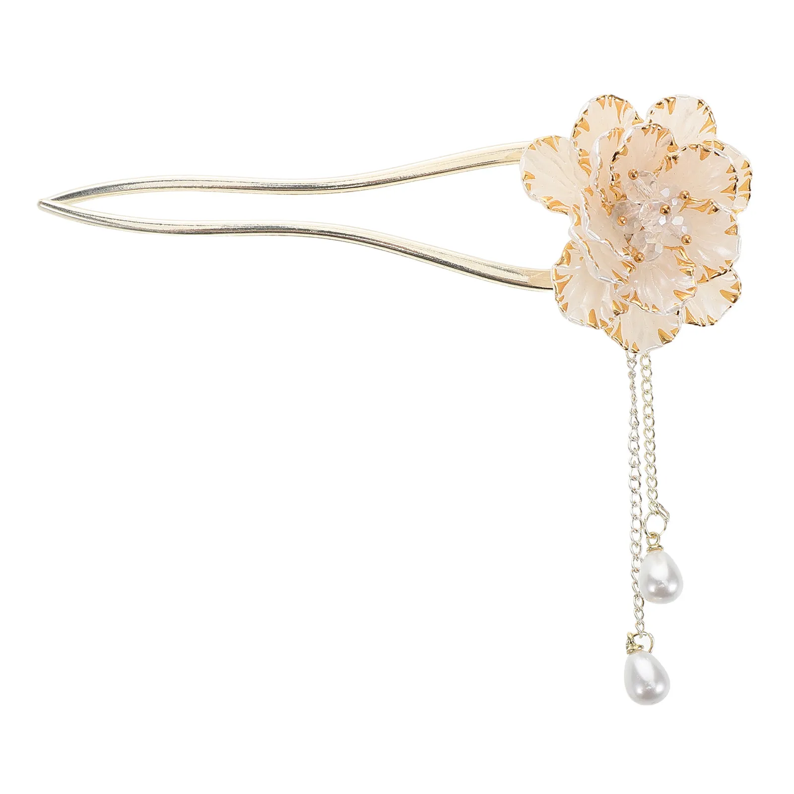 

Vintage Enamel Peony Flower Hairpin Chinese Style Retro Hair Chopstick for Hanfu Traditional Outfits Wedding Party Daily