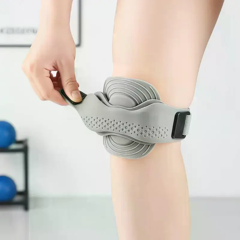 1Pcs Silicone Patellar Tendon Support Strap Adjustable Knee Support Pads For Men Women Sports, Running, Tennis, Jumpers Knee