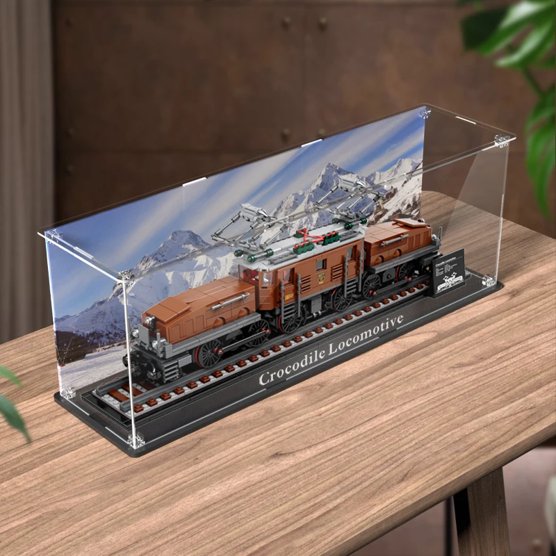 Acrylic Display Box for Lego 10277 Crocodile Locomotive Dustproof Clear Display Case (Toy Bricks Set not Included)