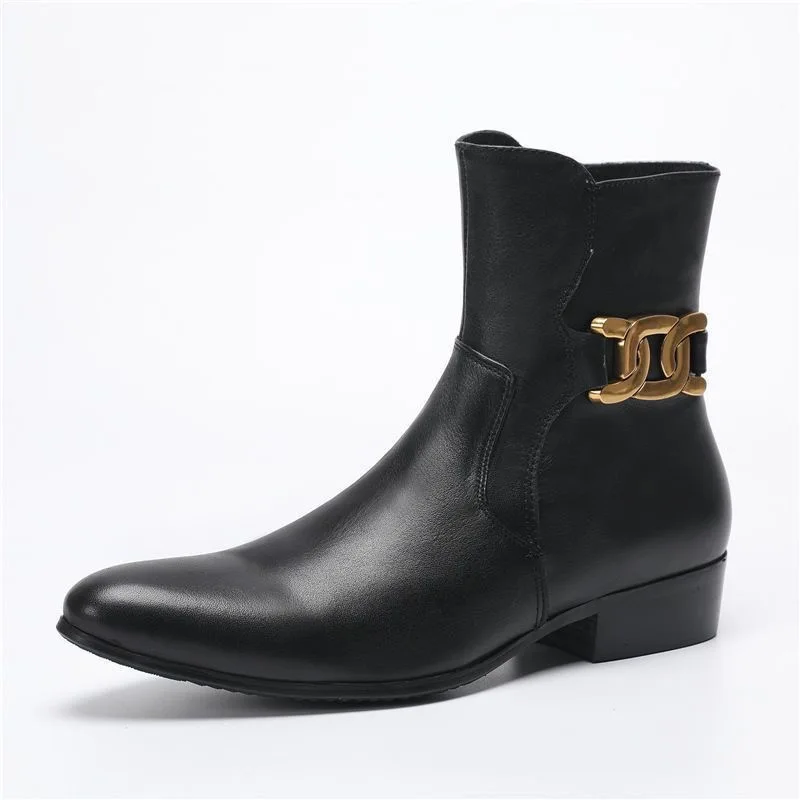 Chelsea Genuine Cow Leather Men Boots High Quality Elegant Fashion