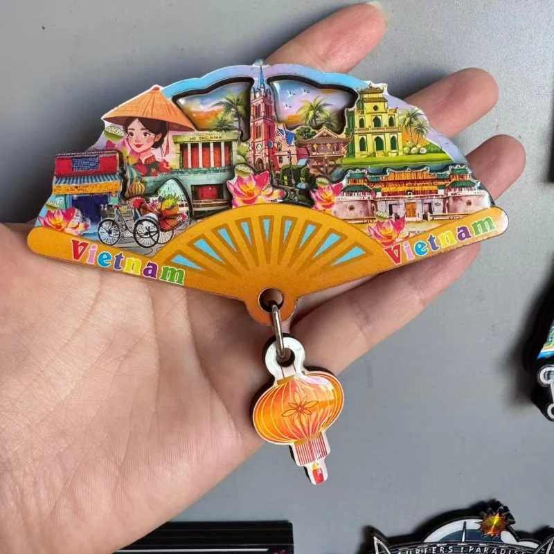 مغناطيس الثلاجة الخشبية فيتنام كمبوديا دبي موريشيوس فنلندا بالي أستراليا إسبانيا أيسلندا ماليزيا جزر المالديف بونتا كانا اليابان #6