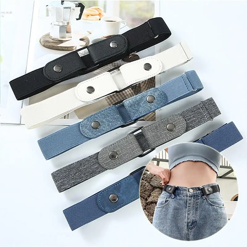 2/1PC Buckle-Free Belt Adjustable Stretch Elastic Waist Band Invisible Belts Women Men Jean Pants Dress No Buckle Easy To Wear