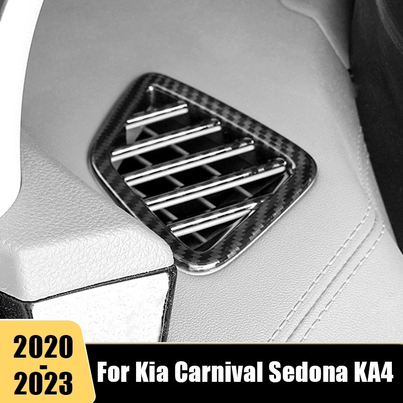 

For Kia Carnival Sedona KA4 2020 2021 2022 2023 ABS Car Dashboard Air Conditioning Vent Outlet Frame Cover Trim Carbon Fiber