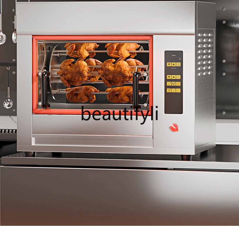 فرن رف دجاج كهربائي يعمل بالغاز لتدوير شواية الدجاج التجارية الأوتوماتيكية بالكامل