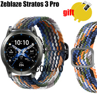 3in1 For Zeblaze Stratos 3 Pro Strap smart watch Band Nylon Belt Adjustable Soft Wristband Bracelet Screen protector film