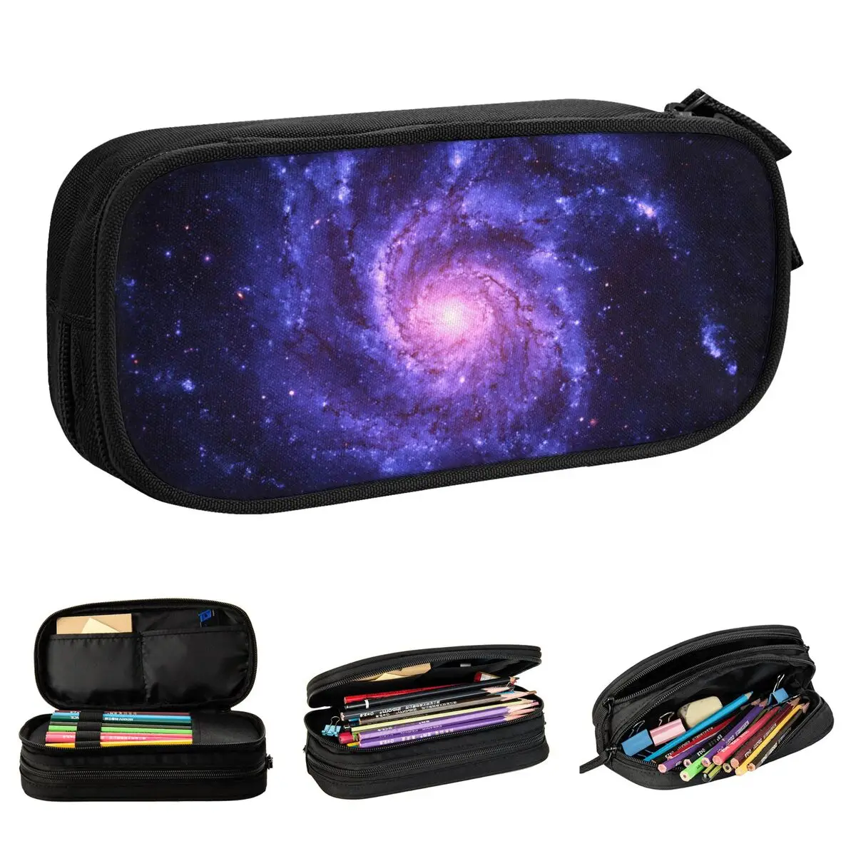 Space Galaxy Stars Pencil Cases Nebula Room Pen Box Bag Student Large Storage Students School Gifts Pencilcases