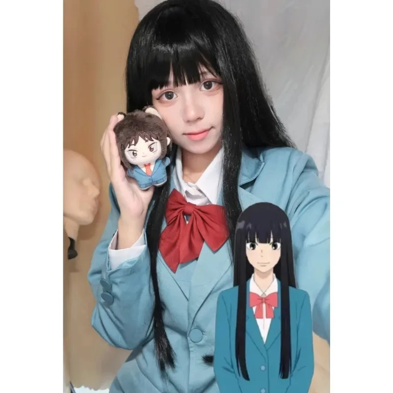 

Аниме From Me To You Season Kimi Mi Todoke Season 3 Kuronuma Sawako Косплей Костюм Парик Синий JK Школьная форма Женский прекрасный костюм
