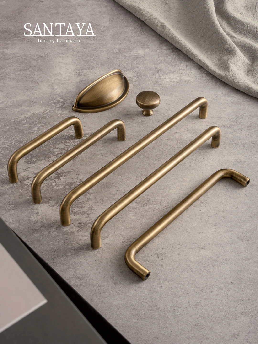 U자형 앤틱 황동 브러시 가구 손잡이 솔리드 황동 쉘 서랍 손잡이 모던 심플 T바 주방 캐비닛 롱 풀