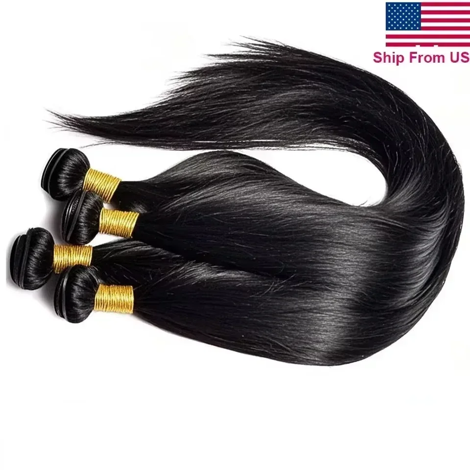 Raw Straight Human Hair Bundles Brazilian Straight Hair Bundles Human Hair 2/3/4 Pcs 8-30 Inches Human Hair Extensions