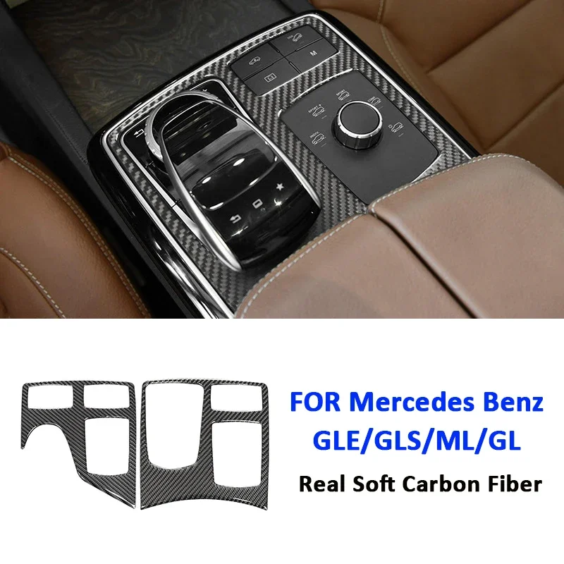 

Carbon Fiber Car Center Gear Shifter Multimedia Control Panel Frame Interior Decoration Sticker For Mercedes Benz GLE GLS ML GL