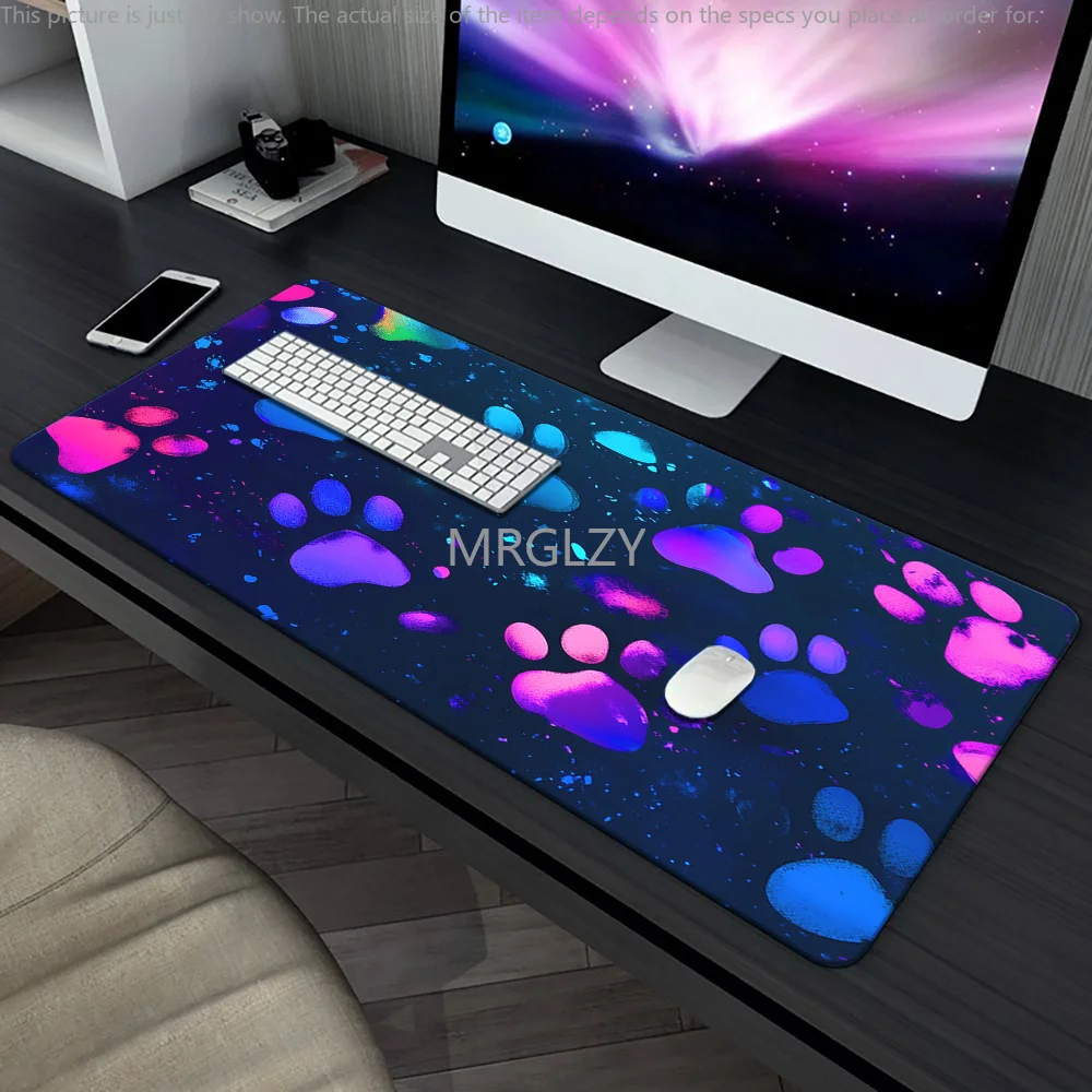 

Vibrant Purple Dog Paw Mouse Pad Large Rubber Anti-slip PC Desk Accessories Mousepad for Office and Gamer Keyboard Mat Decor Rug