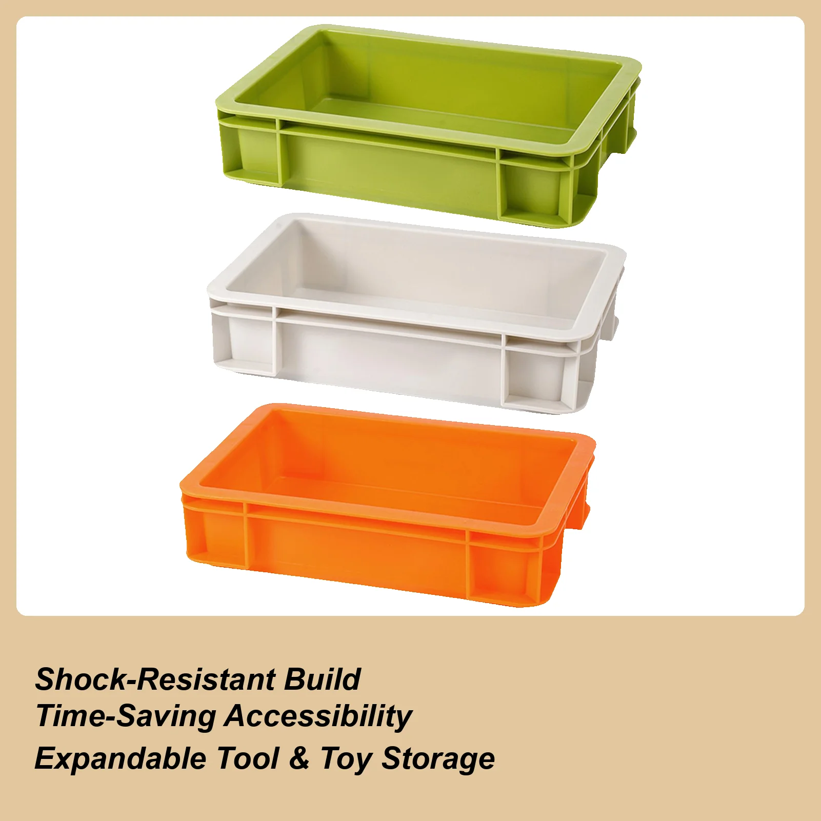 

Storage Bins for Shelves Waterproof Stackable Organizer Camping Tool Organizer Box for Garage Closet Basement Home Office