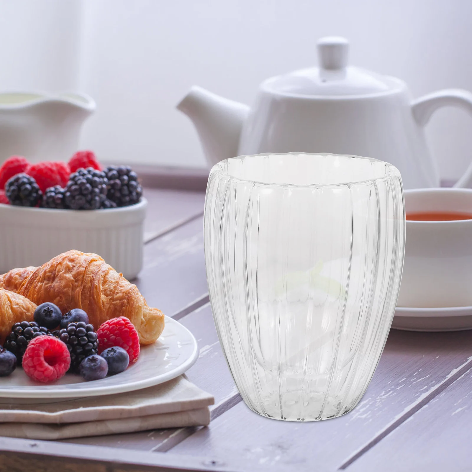 

Double Glass Wall Cup Cappuccino Coffee Mug Clear Cool Beverage Cups Portable for Parties Restaurants 500ml Glass Cup