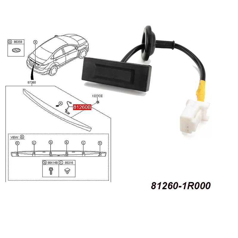 New Hatchback Rear Trunk Release Starter Switch Button Car Accessorie For Hyundai Verna SOLARIS 2010-2016 81260-1R000 812601W220