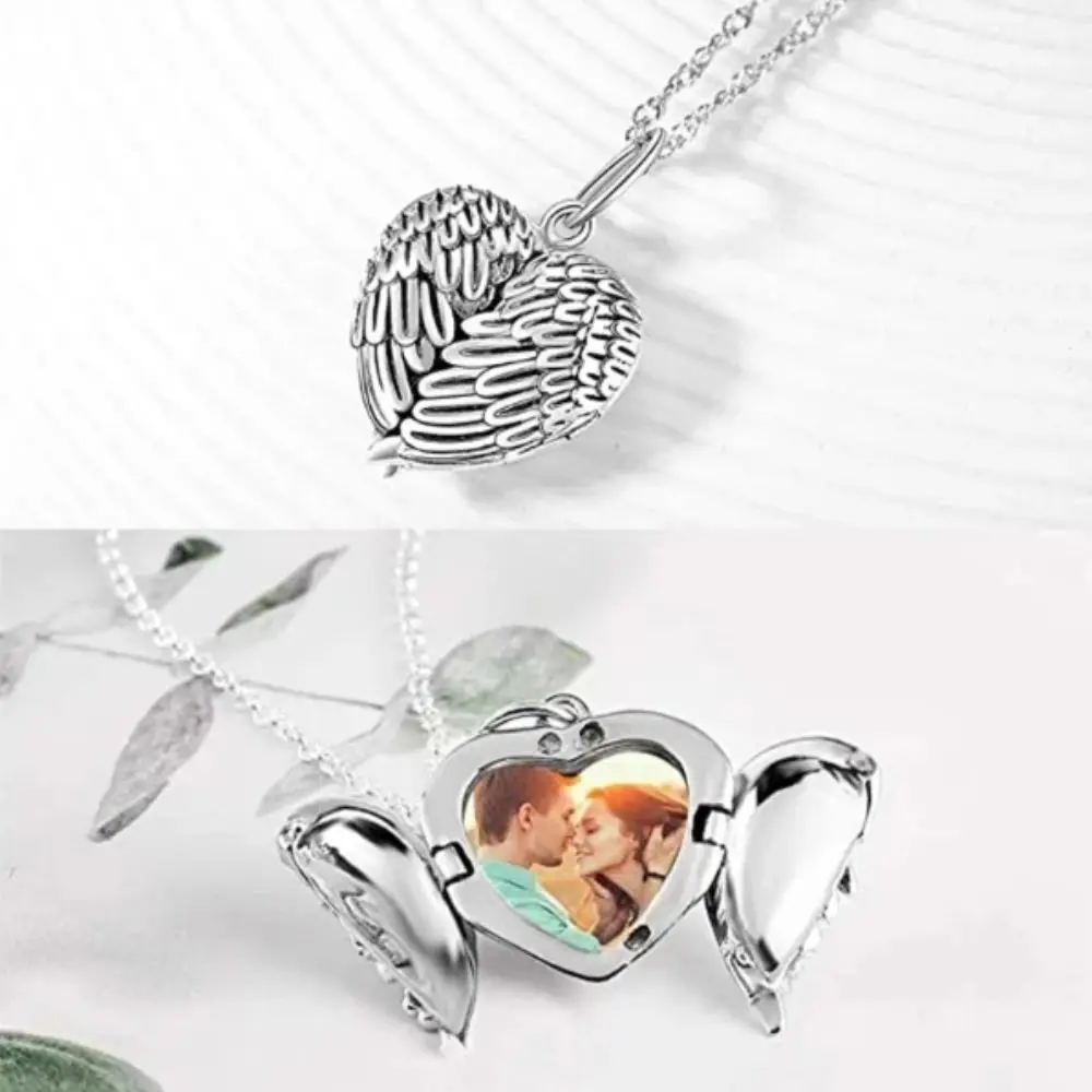Sublimation Blank Angel Wing Pendant Wing Engraving Gold Color Metal Necklace Metal Material Timeless Elegance