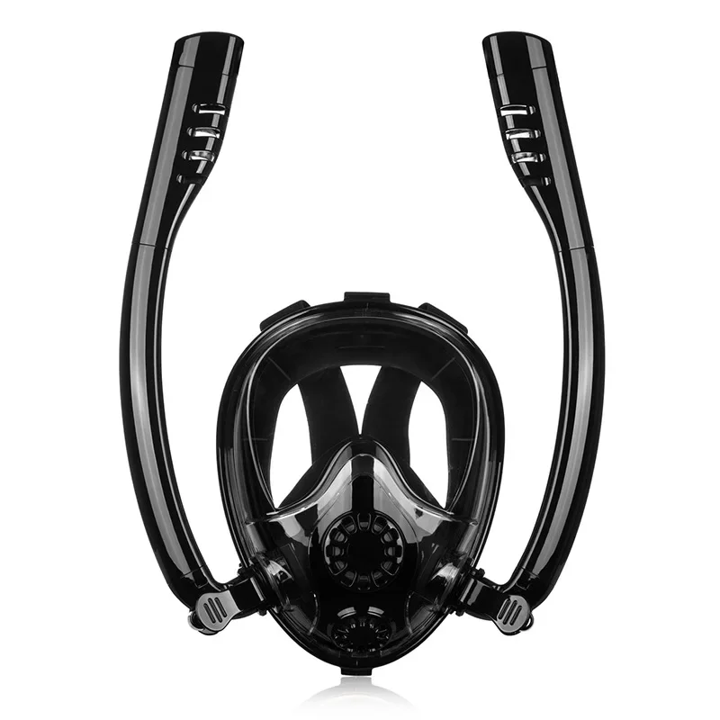 Professional Double Tube Silicone Full Face Snorkeling Diving Mask Adult And Child Dry Breathing Apparatus Swimming Equipment