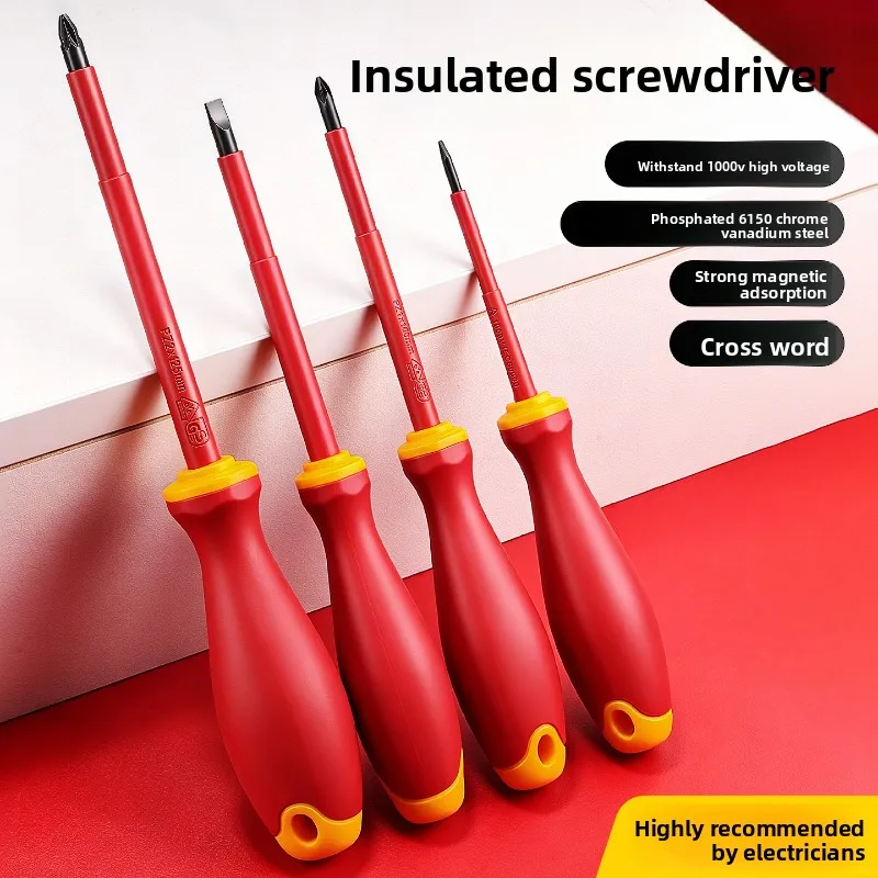 Insulated Magnetic Screwdriver Set Phillips Slotted High Hardness Electrician Anti‑shock Hand Repair