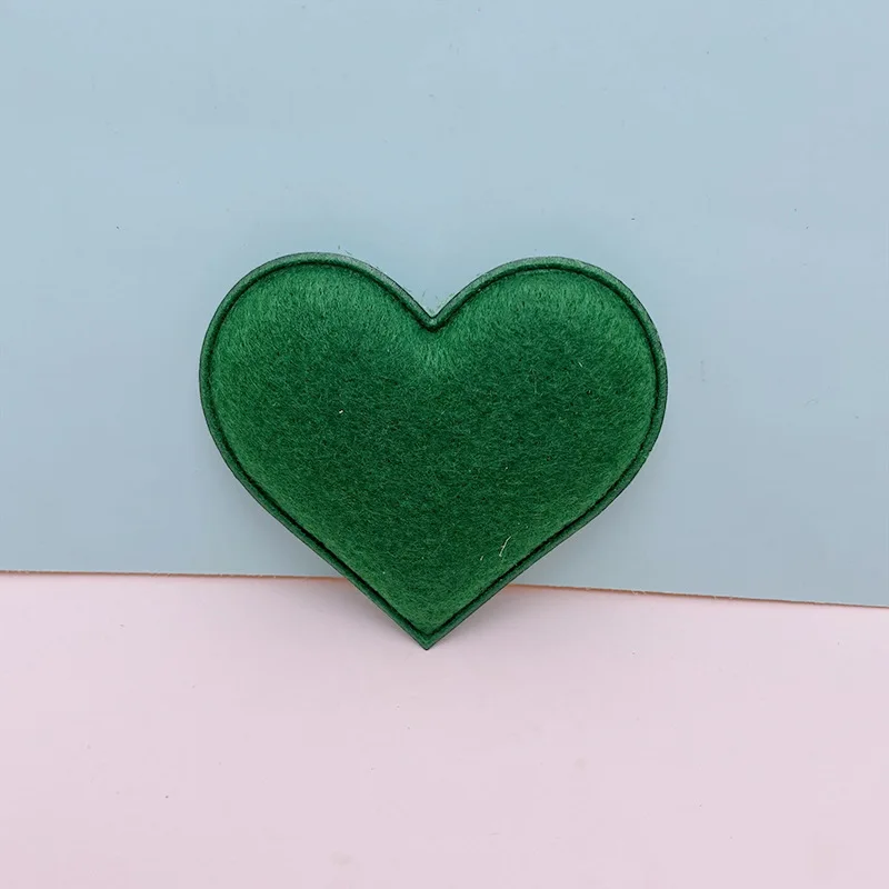 30 Stück 6,5*6CM Doppelseitige Filz-Herz-Applikationen für Babykleidung, Socken, Mützen, Näharbeiten, DIY-Kopfbedeckungen, Schleifen-Zubehör, Aufnäher – Detail 12