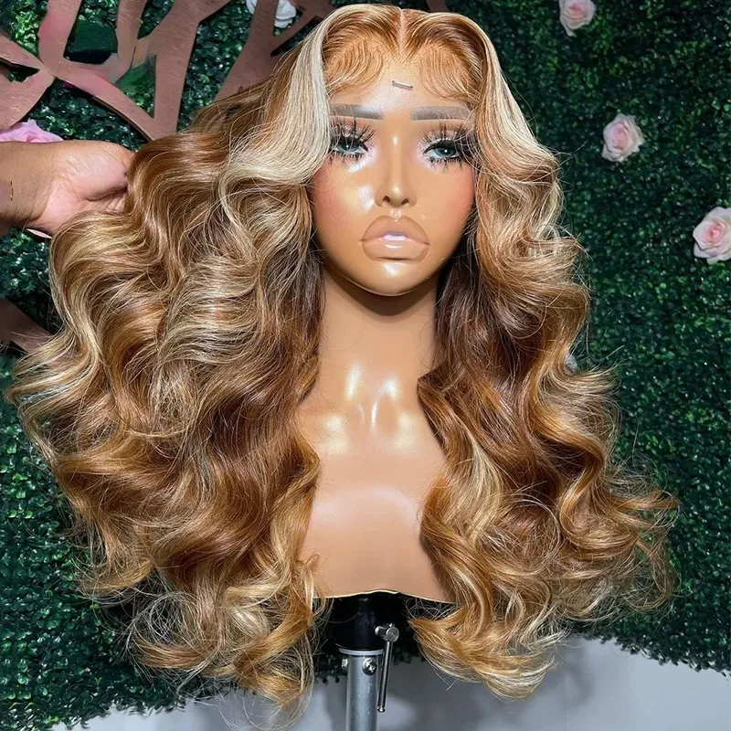 

Синтетические и смешанные кружевные парики 13x4 HD Body Wave с эффектом прядей, коричнево-русые, без клея, с предварительно выщипанной линией роста волос, для повседневной носки и косплея