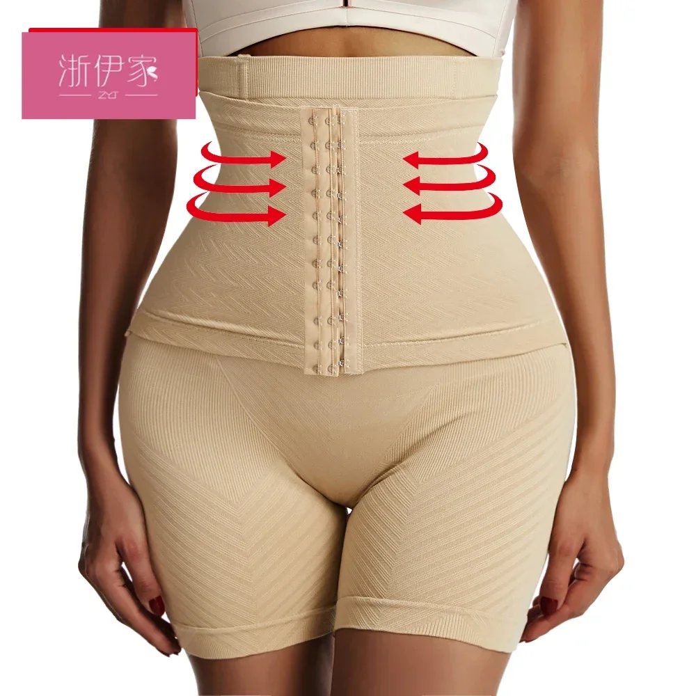 

New Women Firm Tummy Control with Hook Butt Lifter Shapewear Panties High Waist Trainer Body Shaper Shorts Female Slimming fajas