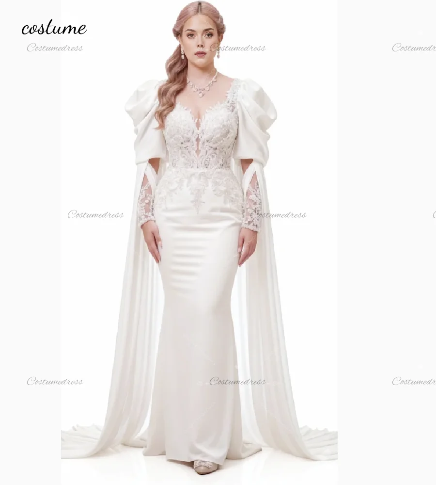 Gorgeous Bohemian Wedding Dress With Long Sleeve Elegant Mermaid Lace Bride Dress 2026 Ethereal Rustic Country Garden Bridal