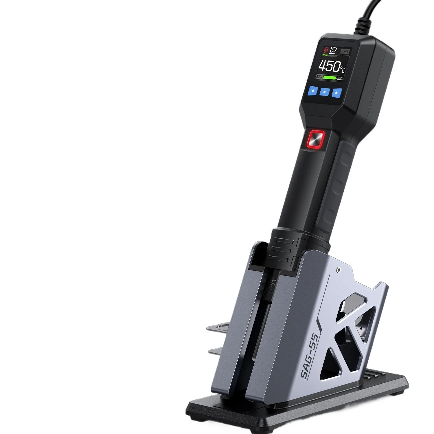 

Высокопрофильный высокотемпературный тепловой пистолет SAG-55 с базовым портативным небольшим сварочным столом мощностью 550 Вт