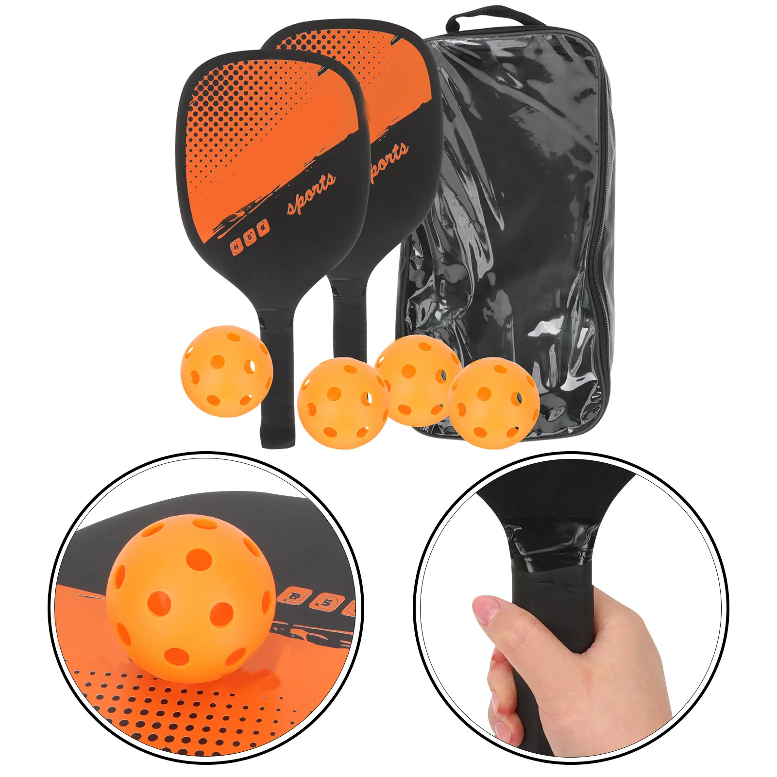 1-set-1-set-pickleball-racket-kit-high-grade-wood-plastic-lightweight-portable-anti-slip-grip-durable-kids-sports-set-for-adults