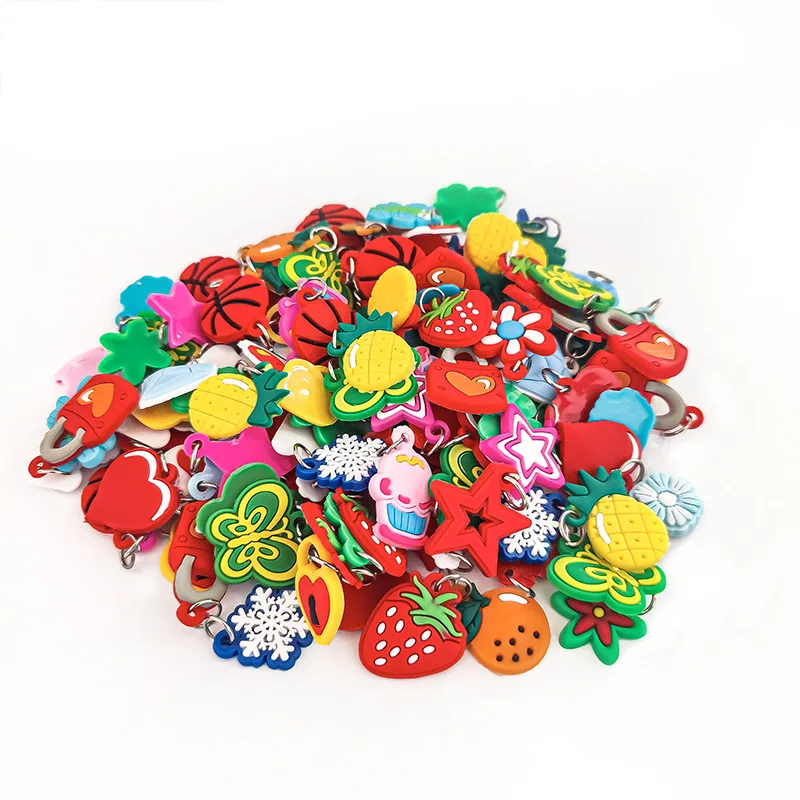 10Pcs Random Resin Cartoon Charms Cute Pendant For DIY Loom Rubber Bands Bracelets Jewelry Toys Craft Making Accessories